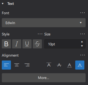 Text properties