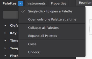 Palette options