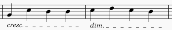 Crescendo and diminuendo lines